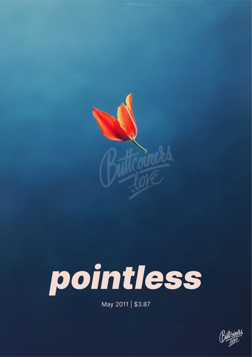 "pointless busywork" — Avery Pennarun, 2011. Bitcoin prediction poster (BTC $4 at the time).