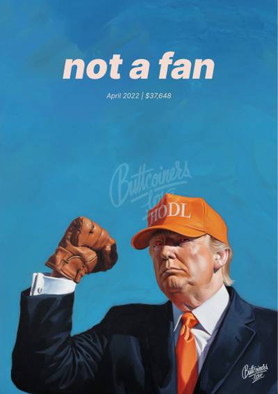 Donald Trump wrong Bitcoin prediction poster