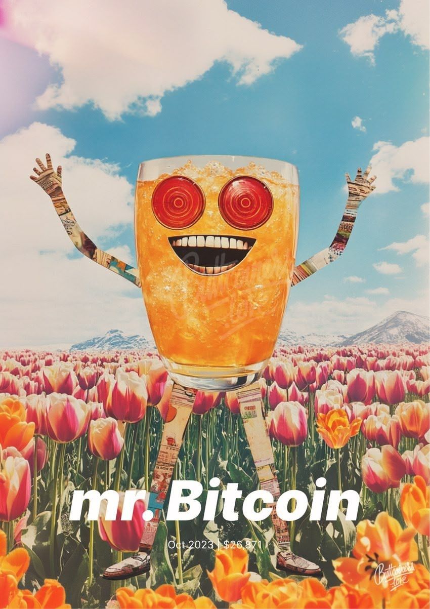 "Mr. Bitcoin" — Jim Cramer, 2023. Bitcoin prediction poster.