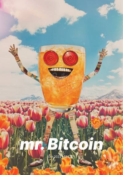 "Mr. Bitcoin" — Jim Cramer, 2023. Bitcoin prediction poster.