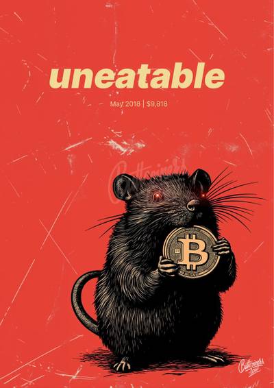 "Uneatable" — Charlie Munger, 2018. Bitcoin prediction poster.