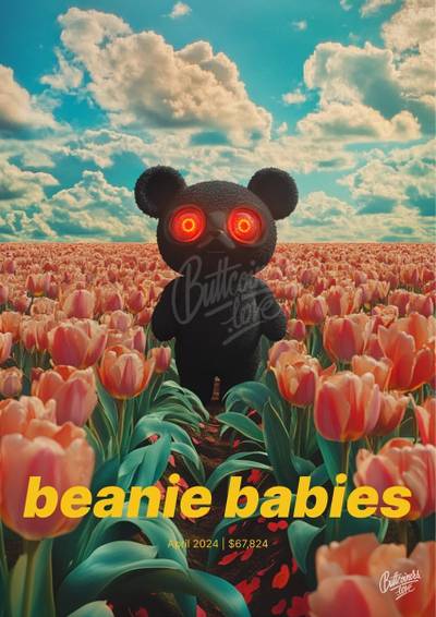 "beanie babies" — Neel Kashkari, 2024. Bitcoin prediction poster.